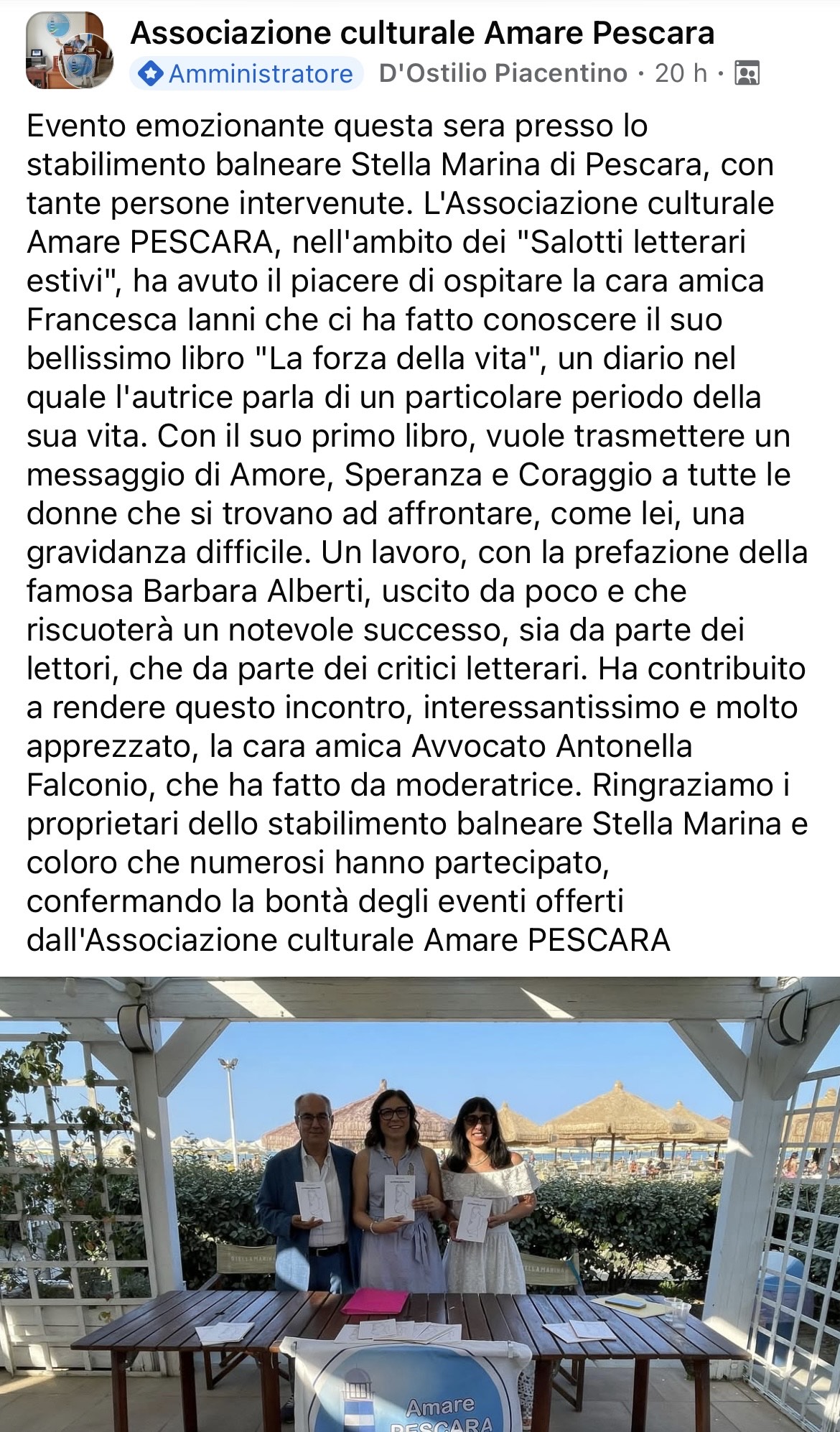 Presentazione del libro La Forza della Vita a Pescara